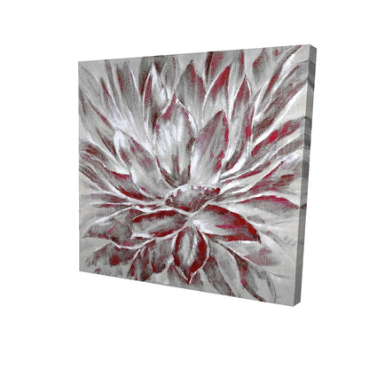 Red and gray flower - 32x32 Print on canvas