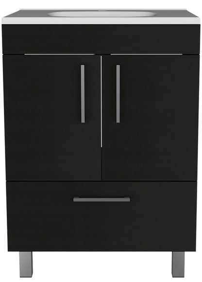 Clifton 2-Door Rectangle Single Bathroom Vanity Black Wengue