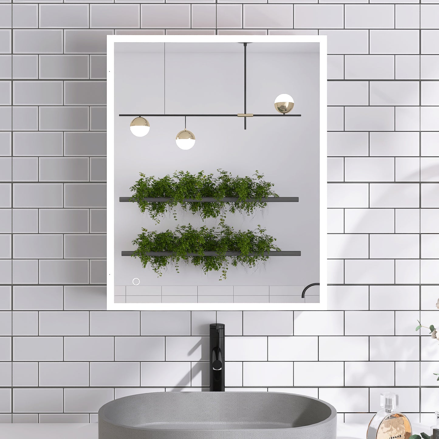 24x30 inch Rectangular LED Lighted Bathroom Medicine Cabinet with Mirror, Anti-Fog, Dimmable Lights, and Aluminum Frame