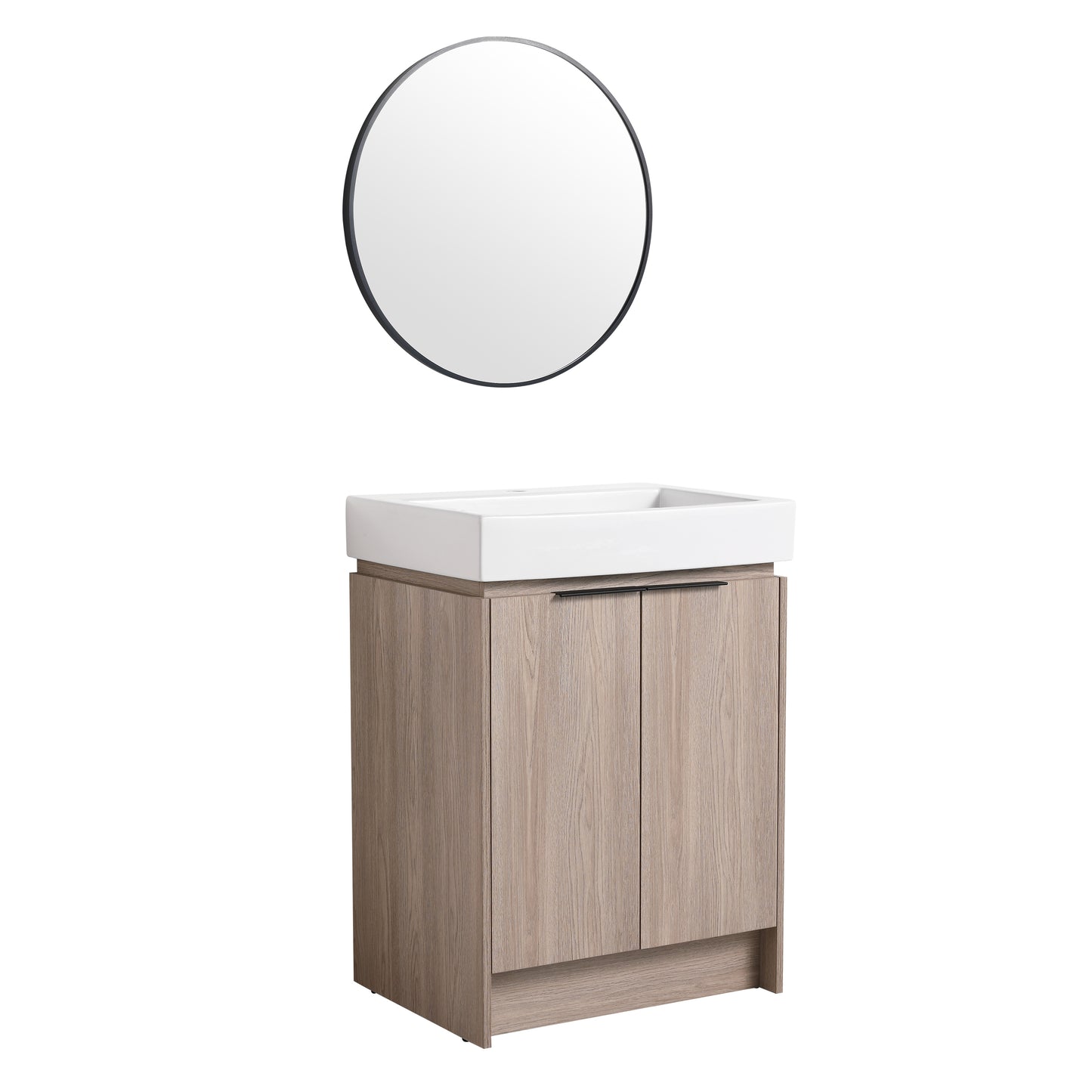 24 Inch Bathroom Vanity With Ceramic Basin  （KD-Packing）