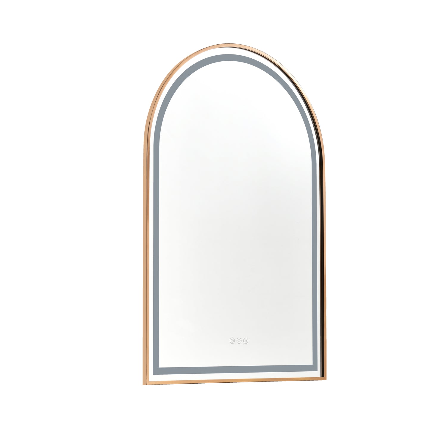 39in. W x 26in. H Oversized Rectangular Rose Gold Framed LED Mirror Anti-Fog Dimmable Wall Mount Bathroom Vanity Mirror Rose Gold
