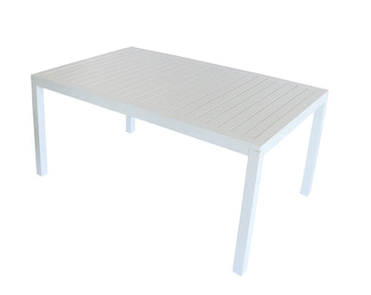 Outdoor Indoor Dining Table 59''L x 36.61''W Rectangle Aluminum Dining Table for Patio Garden Kitchen