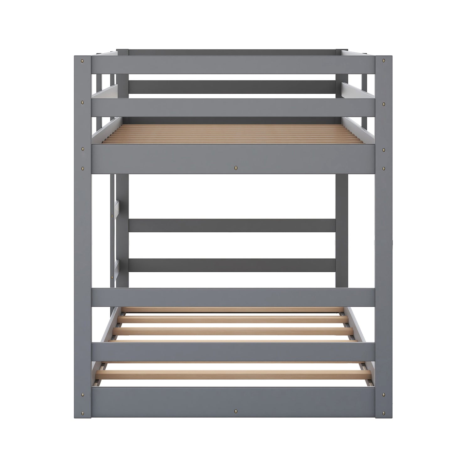 Twin Over Twin Bunk Bed with Ladder, Gray（OLD SKU：WF282787AAE）