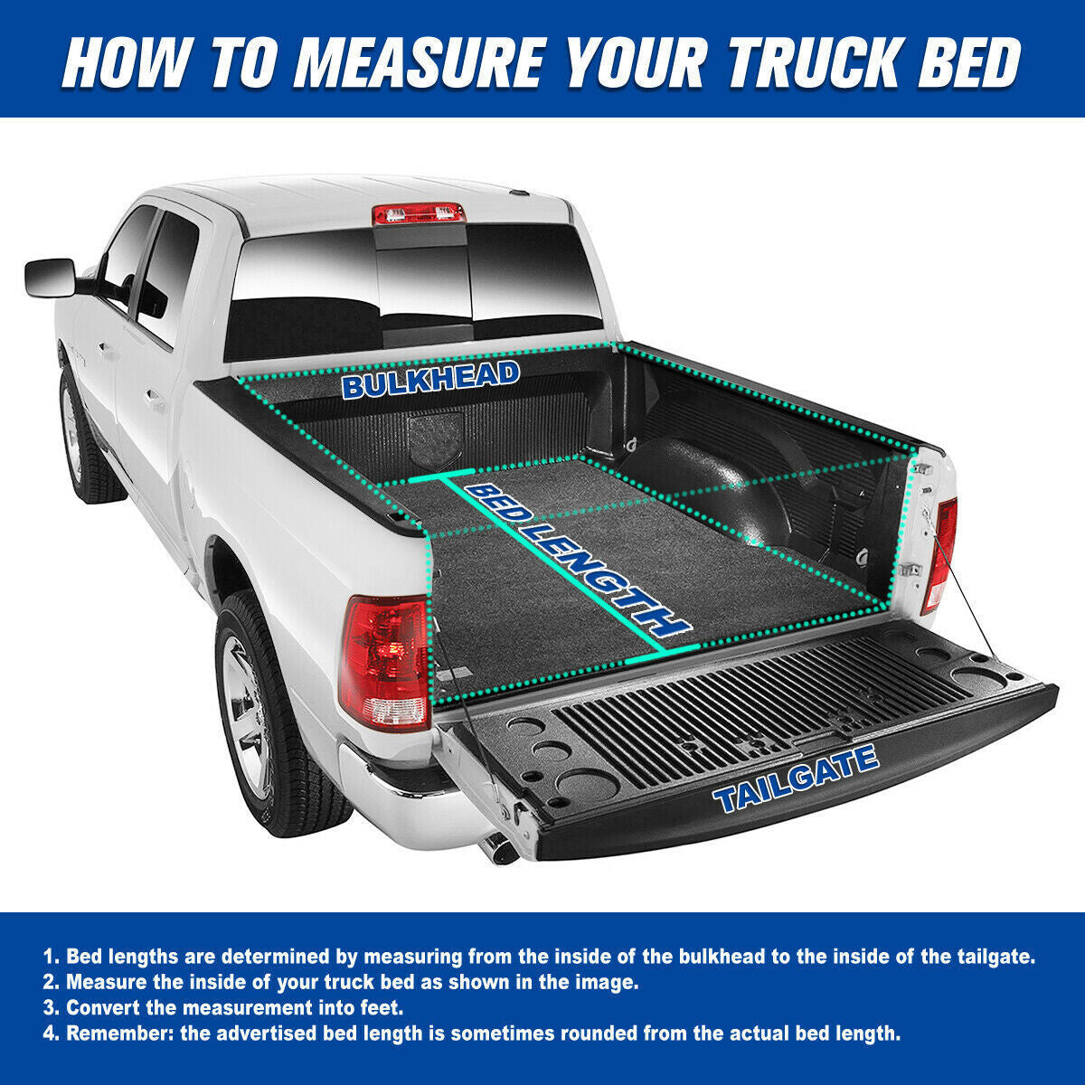 Soft Roll Up 6.5ft Bed Truck Bed Tonneau Cover 09-22 Dodge Ram 1500 2500 3500