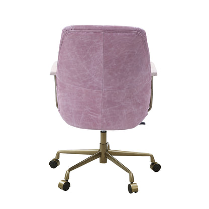 ACME Hamilton Office Chair in Pink Top Grain Leather OF00399