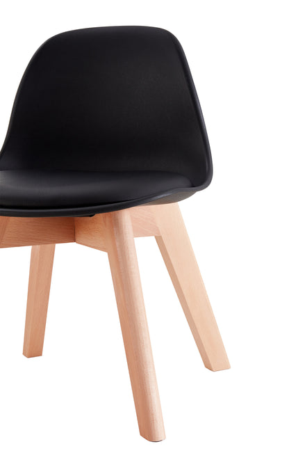 BB chair ,wood leg; pp back with cushion, BLACK,2 pcs per set