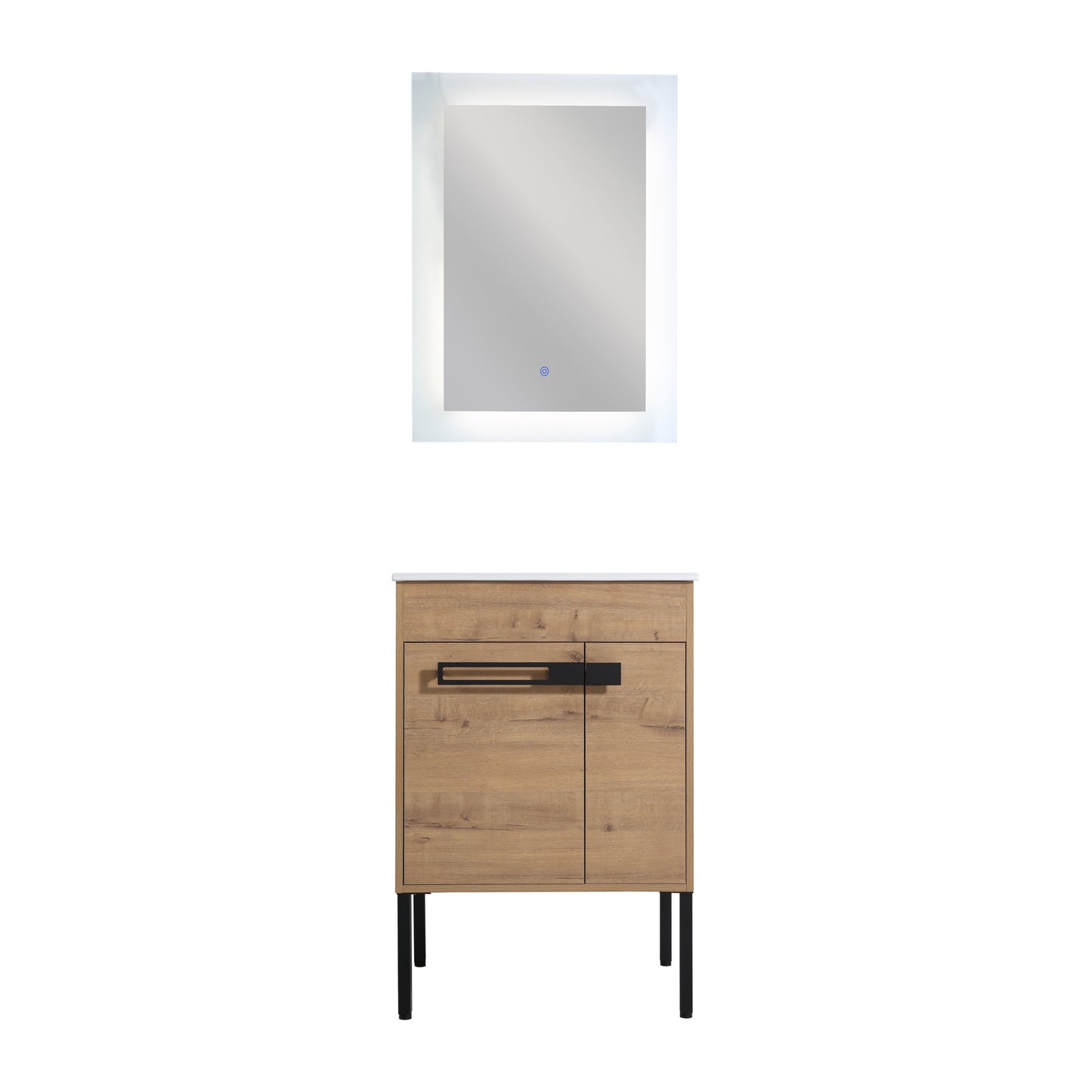 Bathroom Vanity with Sink 24 Inch, with Soft Close Doors, 24x18