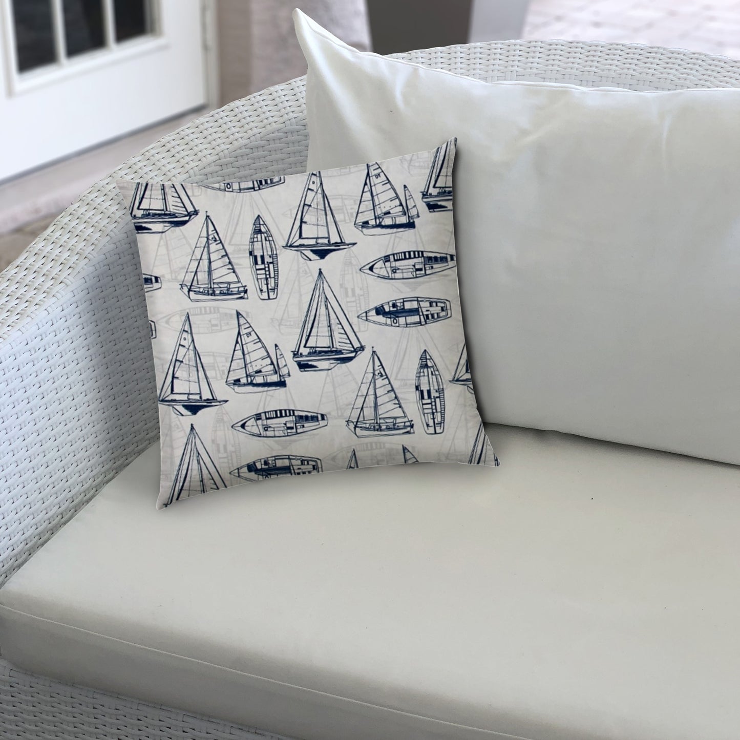 RUMMY Navy Indoor/Outdoor Pillow - Sewn Closure