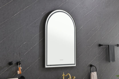 39in. W x 26in. H Oversized Rectangular Black Framed LED Mirror Anti-Fog Dimmable Wall Mount Bathroom Vanity Mirror  HD Wall Mirror Kit For Gym And Dance Studio