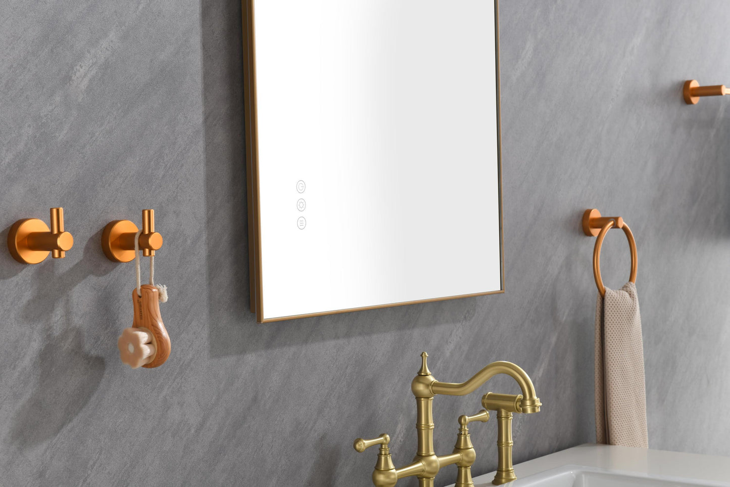 Super Bright Led Bathroom Mirror with Lights, Metal Frame Mirror Wall Mounted Lighted Vanity Mirrors for Wall, Anti Fog Dimmable Led Mirror for Makeup, Horizontal/Verti