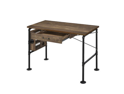 ACME Endang Writing Desk, Weathered Oak & Black Finish 92595