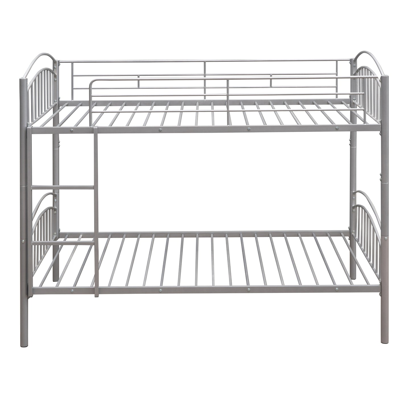 Twin Over Twin Metal Bunk Bed,Divided into Two Beds(Silver)（OLD SKU:MF280424AAN）