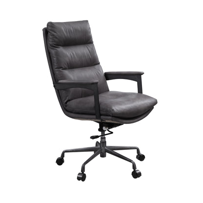 ACME Crursa Office Chair in Gray Top Grain Leather 93170