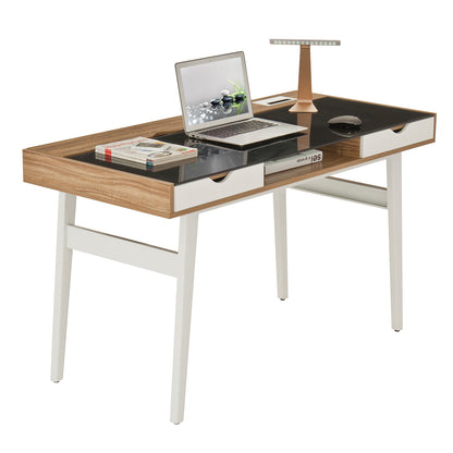 Techni Mobili Compact Computer Desk with Multiple Storage, Walnut