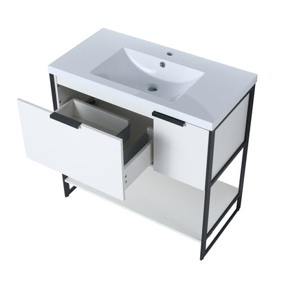 36 in. Bathroom Vanity whit Resin Basin Top