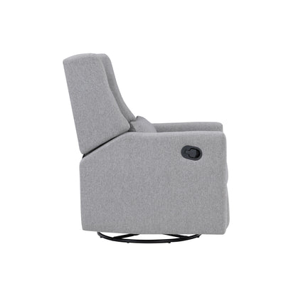 Pronto Swivel Glider Recliner with Pillow Rich Gray Fabric