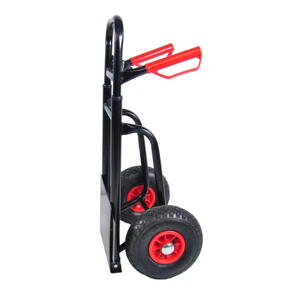 Heavy duty manual truck with double handles 330 lb steel trolley for moving heavy platform truck with 10 "rubber wheels for moving/warehouse/garden/grocery