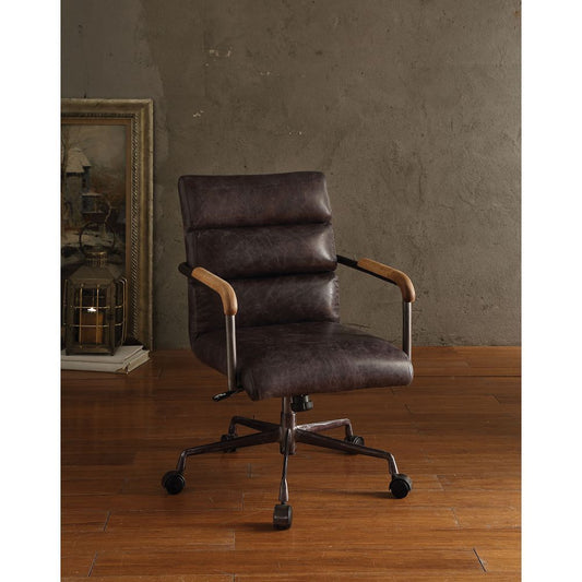 ACME Harith Office Chair in Antique Slate Top Grain Leather 92415