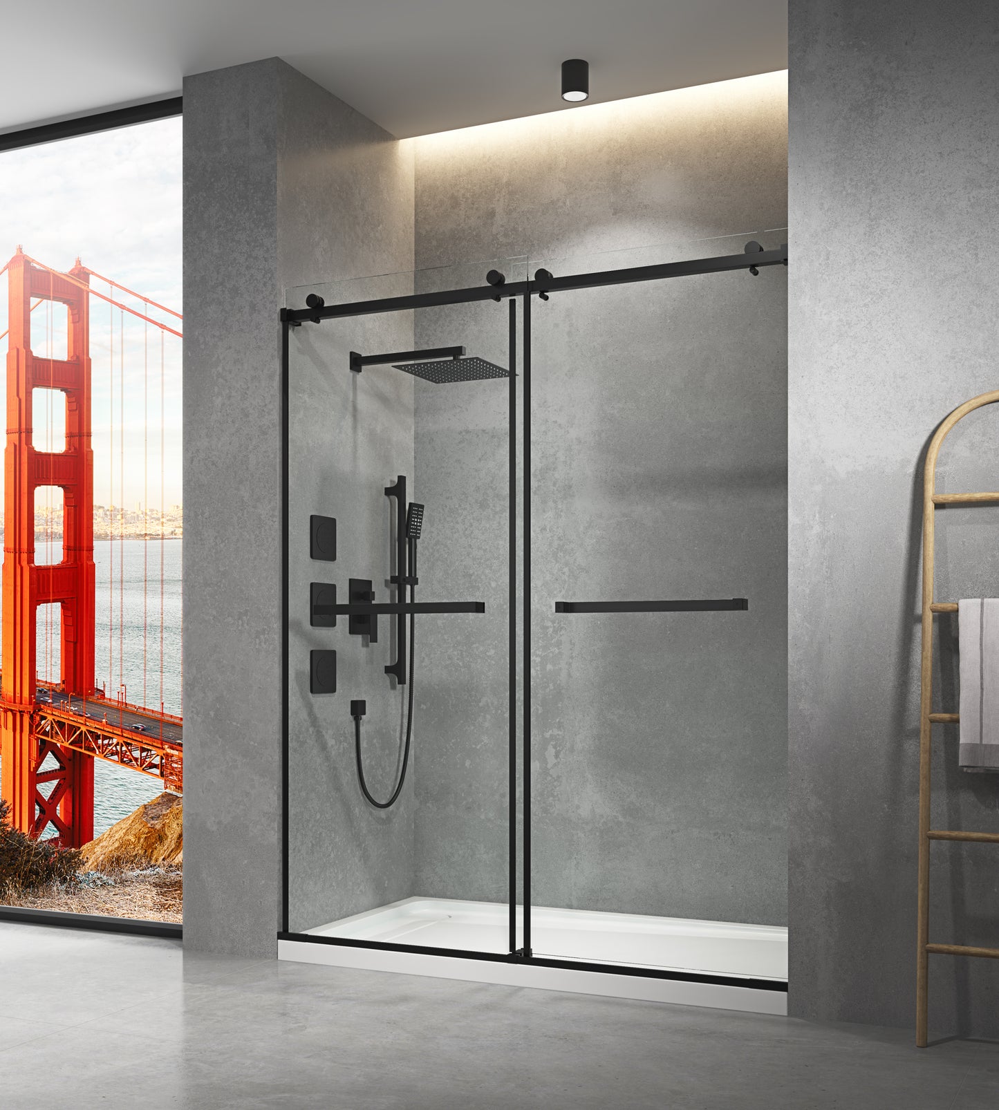 LTL needs to consult the warehouse addressFrameless Sliding Shower,60" Width, 76" Height, 3/8" (10 mm) Clear Tempered Glass, Finish, Designed for Smooth shower  Door Closing
Single Sliding Frameless