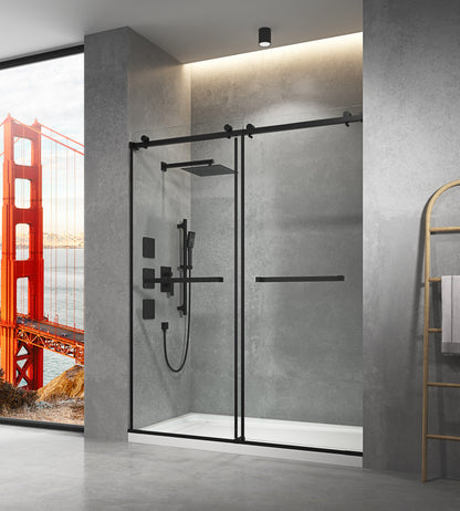 LTL needs to consult the warehouse addressFrameless Sliding Shower,60" Width, 76" Height, 3/8" (10 mm) Clear Tempered Glass, Finish, Designed for Smooth shower  Door Closing
Single Sliding Frameless