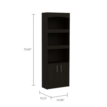 Shell Beach 1-Drawer 3-Shelf Bookcase Black Wengue