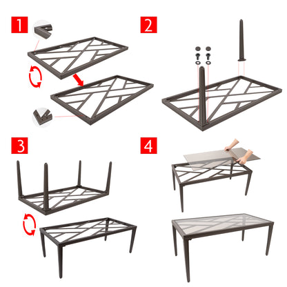 Modern Muse 4pcs Alum Sofa Set (Fully Assembled)