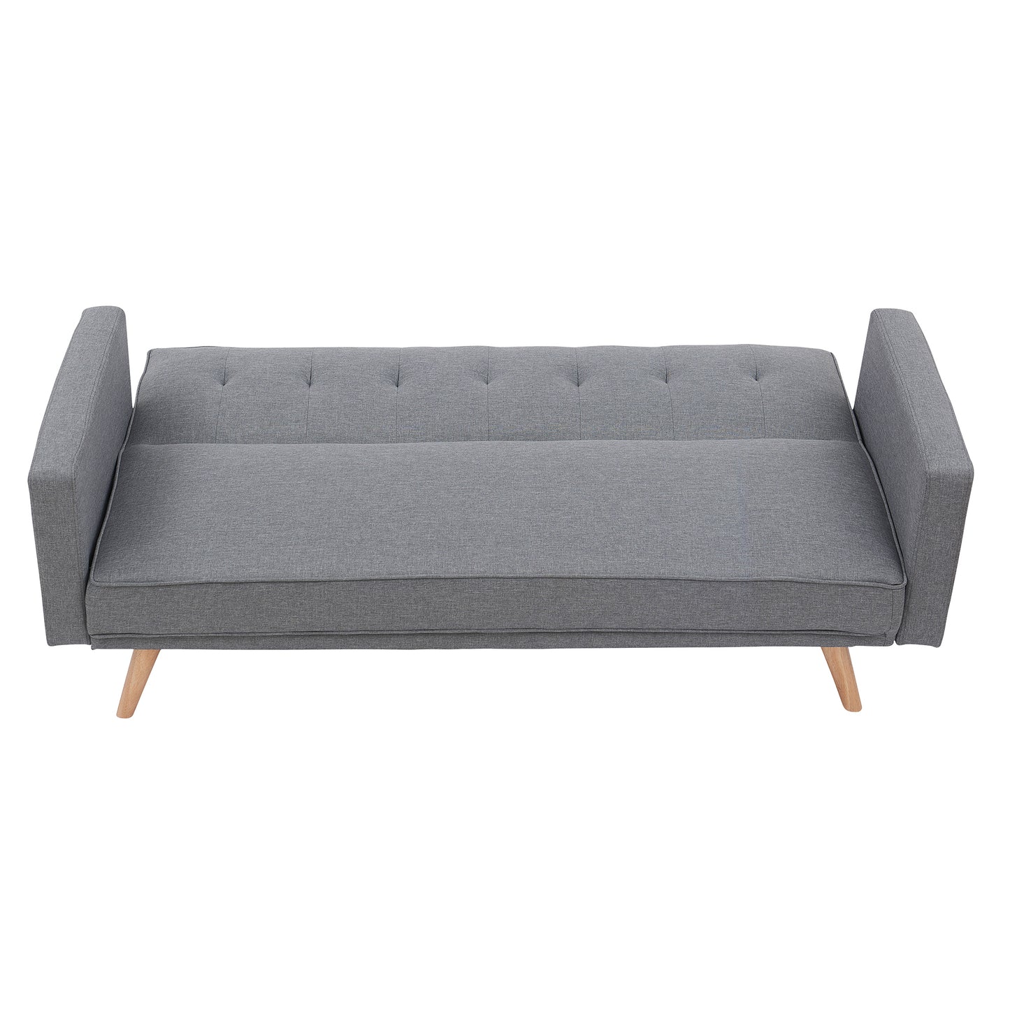 [Video] Dark Grey Double Corner Folding Sofa Bed, Two Throw Pillows