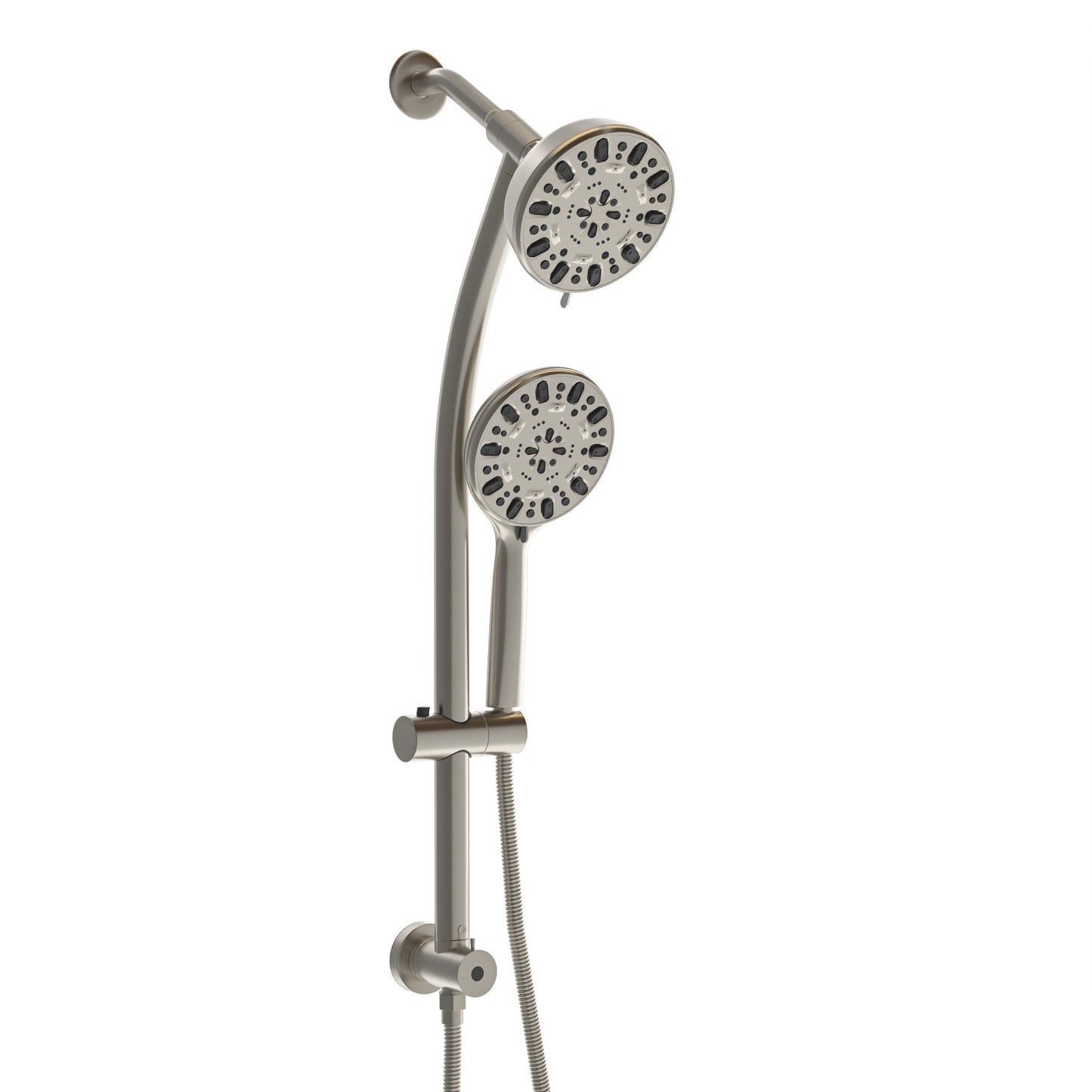 Multi Function Dual Shower Head - Shower System with 4.7" Rain Showerhead, 7-Function Hand Shower, Adjustable Slide Bar,Brushed Nickel