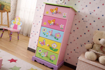 Kids Funnel Olivia the Fairy 5 Drawer Tallboy Unit