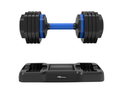 Adjustable Dumbbell - 55lb x2 Dumbbell Set of 2 with Anti-Slip Handle, Fast Adjust Weight by Turning Handle with Tray, Exercise Fitness Dumbbell Suitable for Full Body Workout