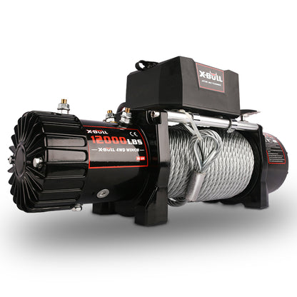 X-BULL Electric Winch 12000 LBS Steel Cable Wireless Remote Crystal Film