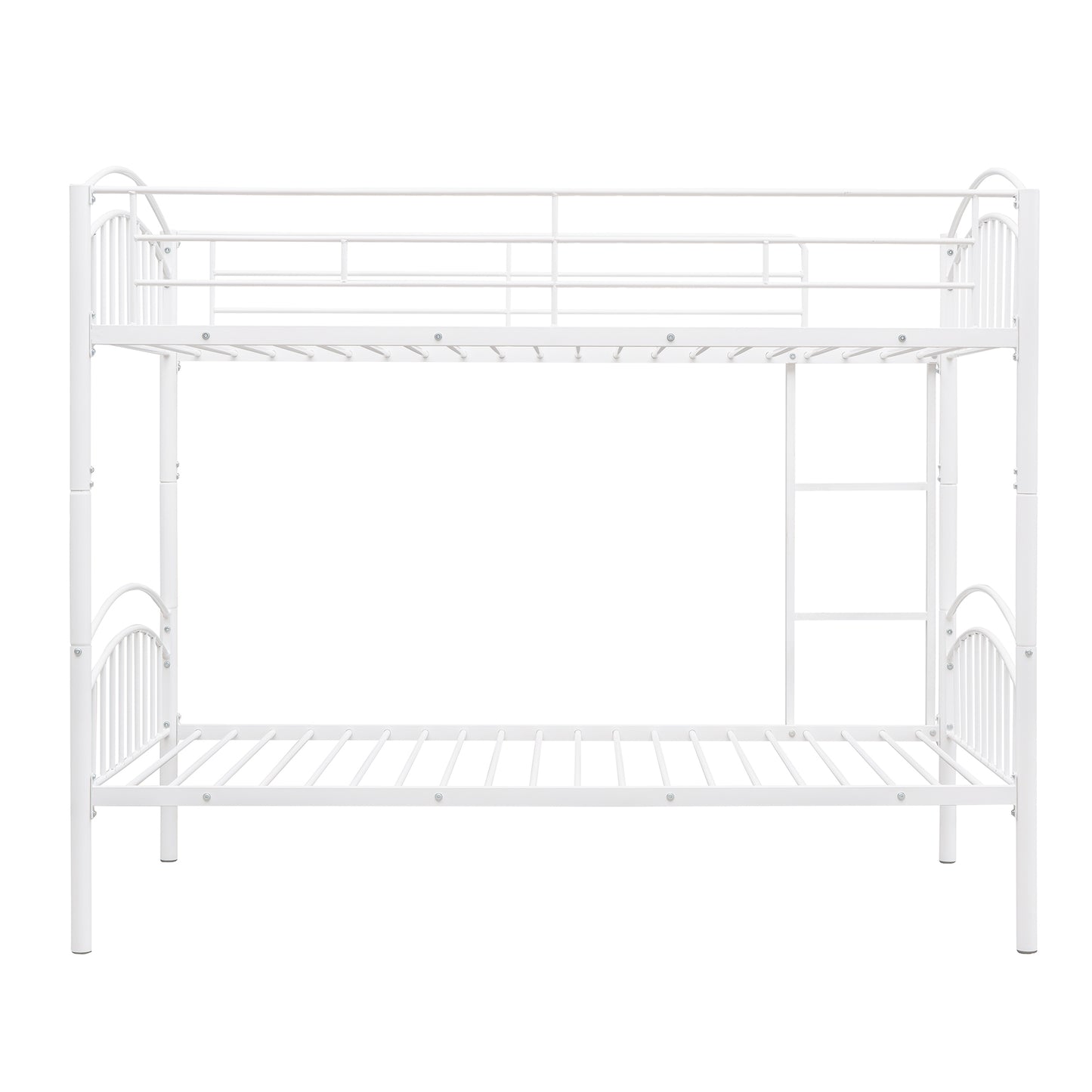 Twin Over Twin Metal Bunk Bed,Divided into Two Beds(White)（OLD SKU:MF280424AAK）