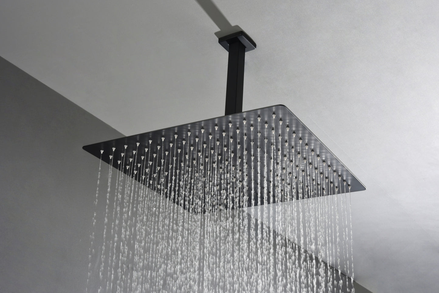 Matte Black  Bathroom Luxury Combo Set Ceiling Mounted Rainfall