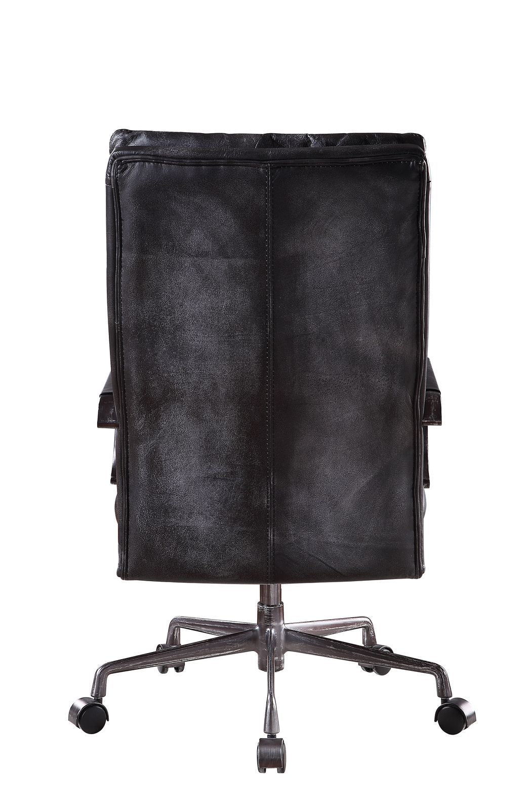 ACME Jairo Office Chair, Vintage Black Top Grain Leather 92565