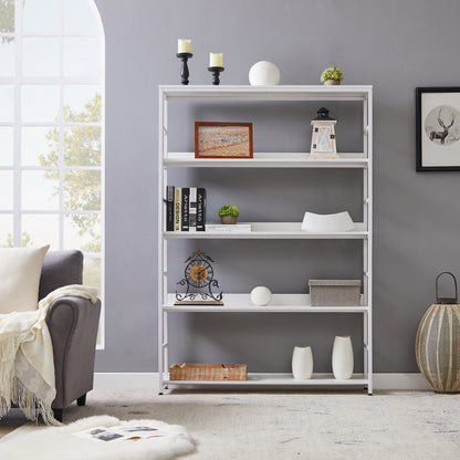 [VIDEO] 5-Tier Home Office Bookcase Open Bookshelf Storage Large 5 Shelf Bookshelf Furniture with Metal Frame, White