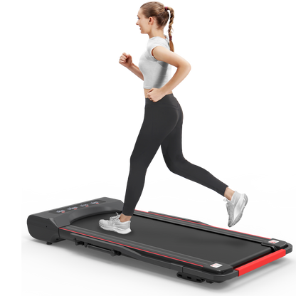 Under Desk Walking Pad Treadmill Foldable with Handlebar Remote Controll