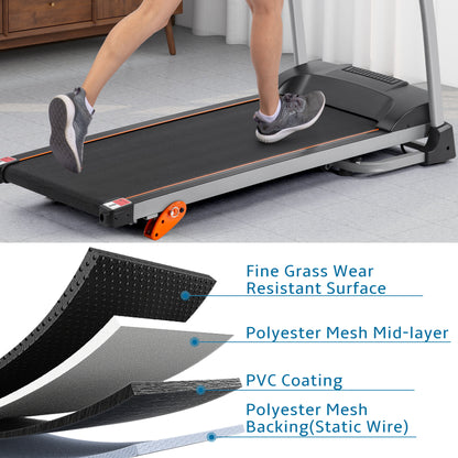 Easy Folding Treadmill for Home Use, 1.5HP Electric Running, Jogging & Walking Machine with Device Holder & Pulse Sensor, 3-Level Incline Adjustable Compact Foldable