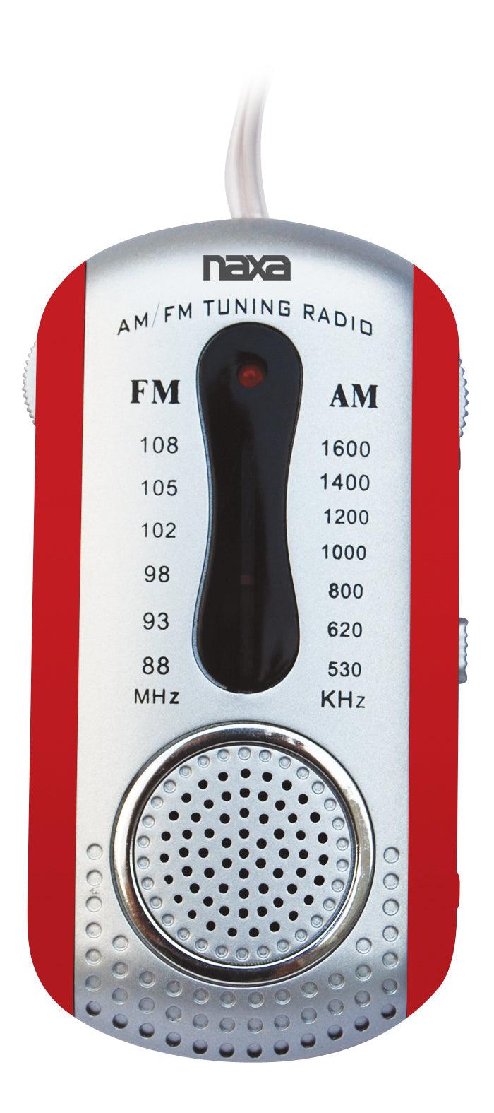 AM/FM Mini Pocket Radio with Built-In Speaker Red by VYSN