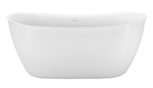 59" 100% Acrylic Freestanding Bathtub，Contemporary Soaking Tub，white bathtub