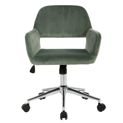 Velvet Upholstered Adjustable Swivel Office Chair, CACTUS