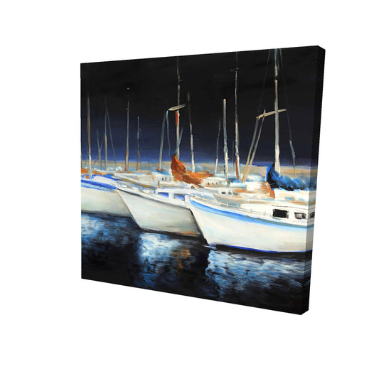 Fishing boats at the marina - 12x12 Print on canvas