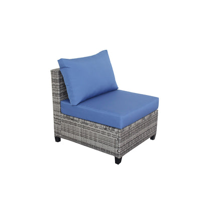 6-Seater Outdoor Wicker Sofa Group with Cushion