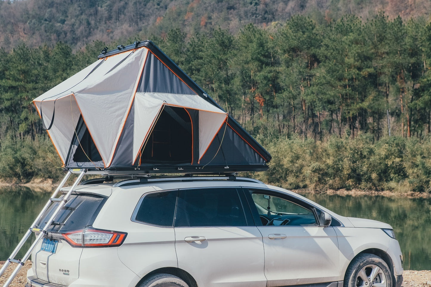 Trustmade Triangle Aluminium Black Hard Shell Grey Rooftop Tent Scout Pro Series