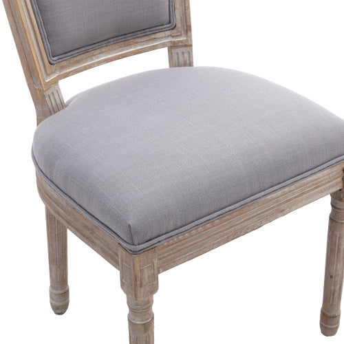 HengMing Upholstered Fabrice French Dining Chair,Set of 2,Light grey