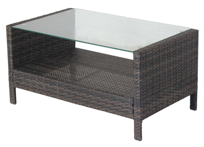 Outdoor patio Furniture  Coffee Table with clear tempered glass