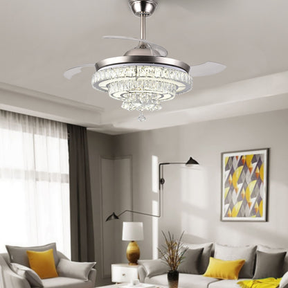 Modern American crystal fan chandelier