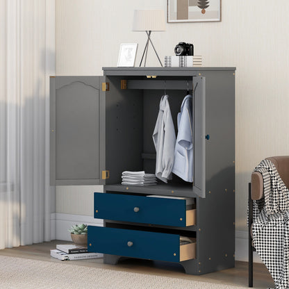 PRACTICAL SIDE CABINET FOR TWO TONE NAVY BLUE WITH GRAY COLOR