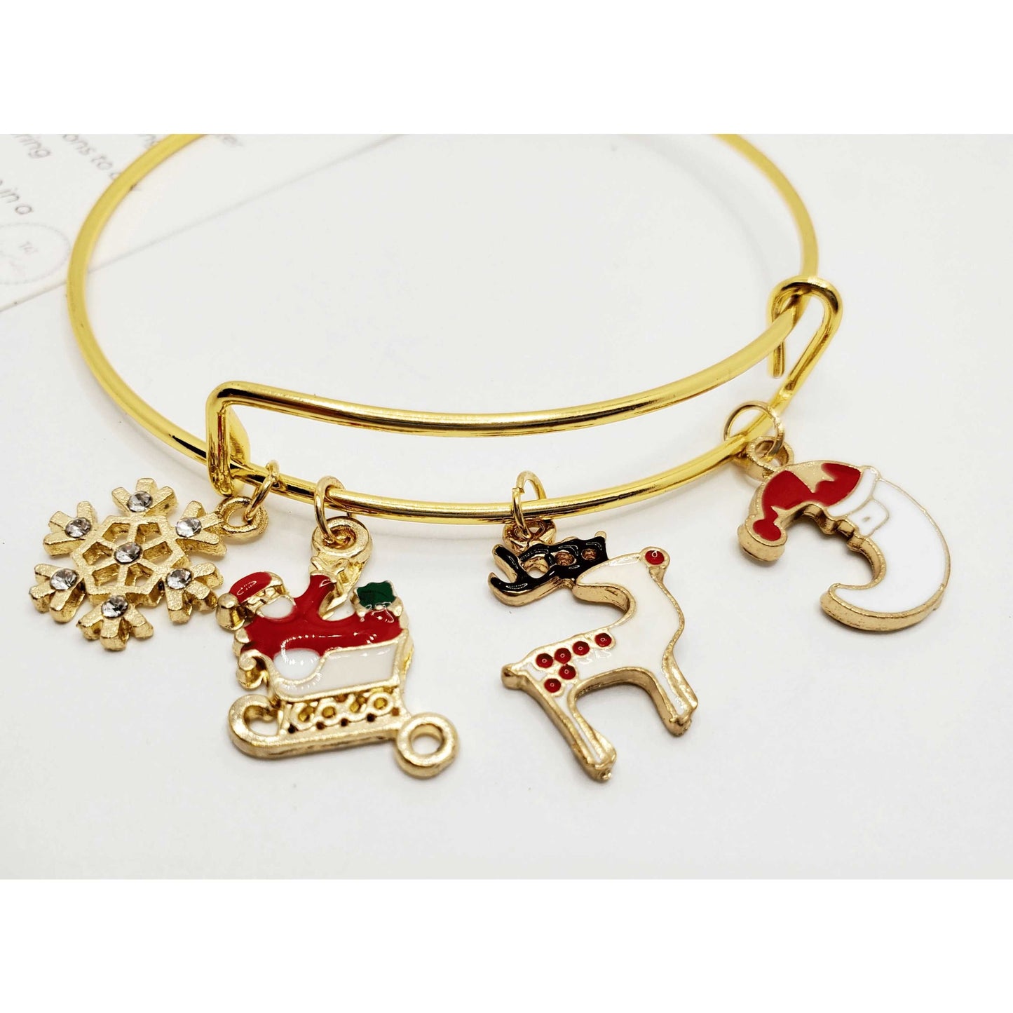 Christmas Snowflake Charm Bracelet - Gold by Fashion Hut Jewelry