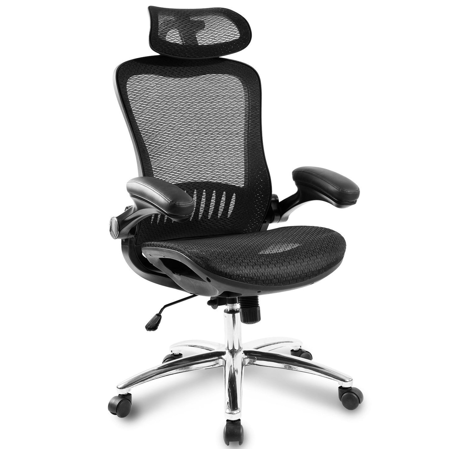 Office Chair - Ergonomic Mesh Chair Computer Chair Home Executive Desk Chair Comfortable Reclining Swivel Chair High Back with Wheels and Adjustable Headrest for Teens/Adults (Black)