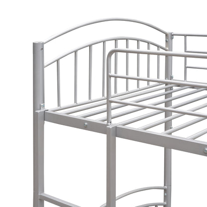 Twin Over Twin Metal Bunk Bed,Divided into Two Beds(Silver)（OLD SKU:MF280424AAN）